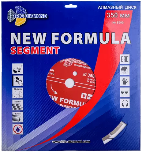Алмазный диск по бетону 350*25.4*10*3.2мм New Formula Segment Trio-Diamond S209 - интернет-магазин «Стронг Инструмент» город Пермь
