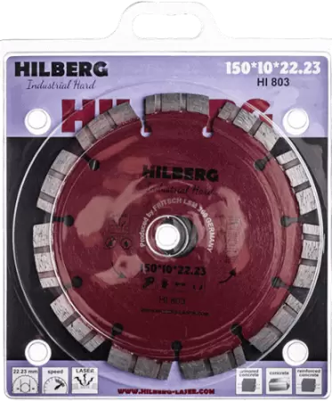 Алмазный диск по железобетону 150*22.23*10*2.5мм Industrial Hard Laser Hilberg HI803 - интернет-магазин «Стронг Инструмент» город Пермь