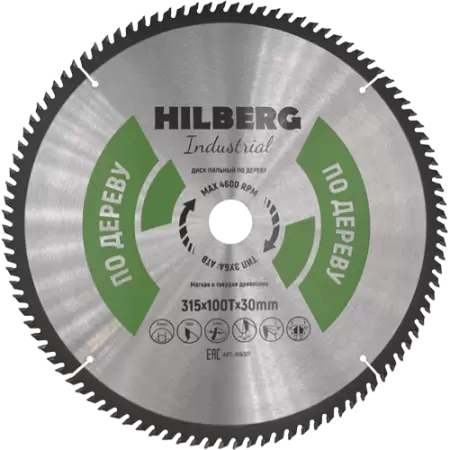 Пильный диск по дереву 315*30*2.8*100T Industrial Hilberg HW317 - интернет-магазин «Стронг Инструмент» город Пермь