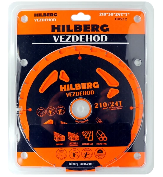 Универсальный пильный диск 210*30*24Т Vezdehod Hilberg HV212 - интернет-магазин «Стронг Инструмент» город Пермь