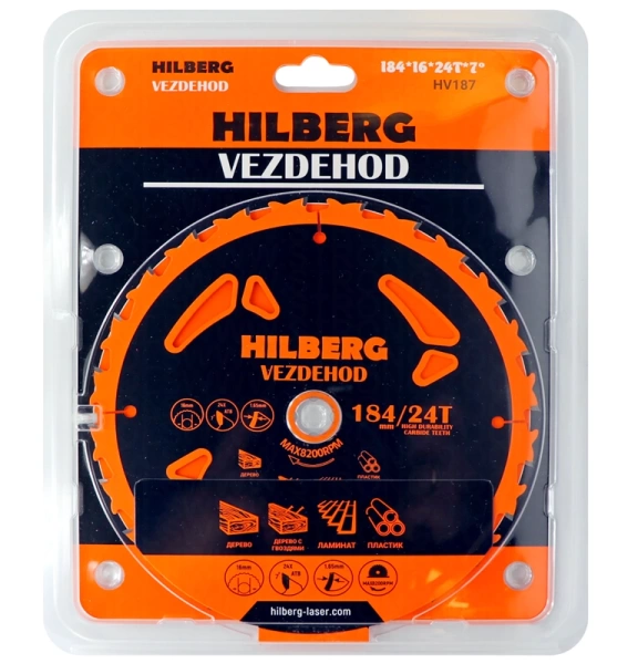 Универсальный пильный диск 184*16*24Т Vezdehod Hilberg HV187 - интернет-магазин «Стронг Инструмент» город Пермь