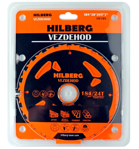 Универсальный пильный диск 184*30*24Т Vezdehod Hilberg HV189 - интернет-магазин «Стронг Инструмент» город Пермь